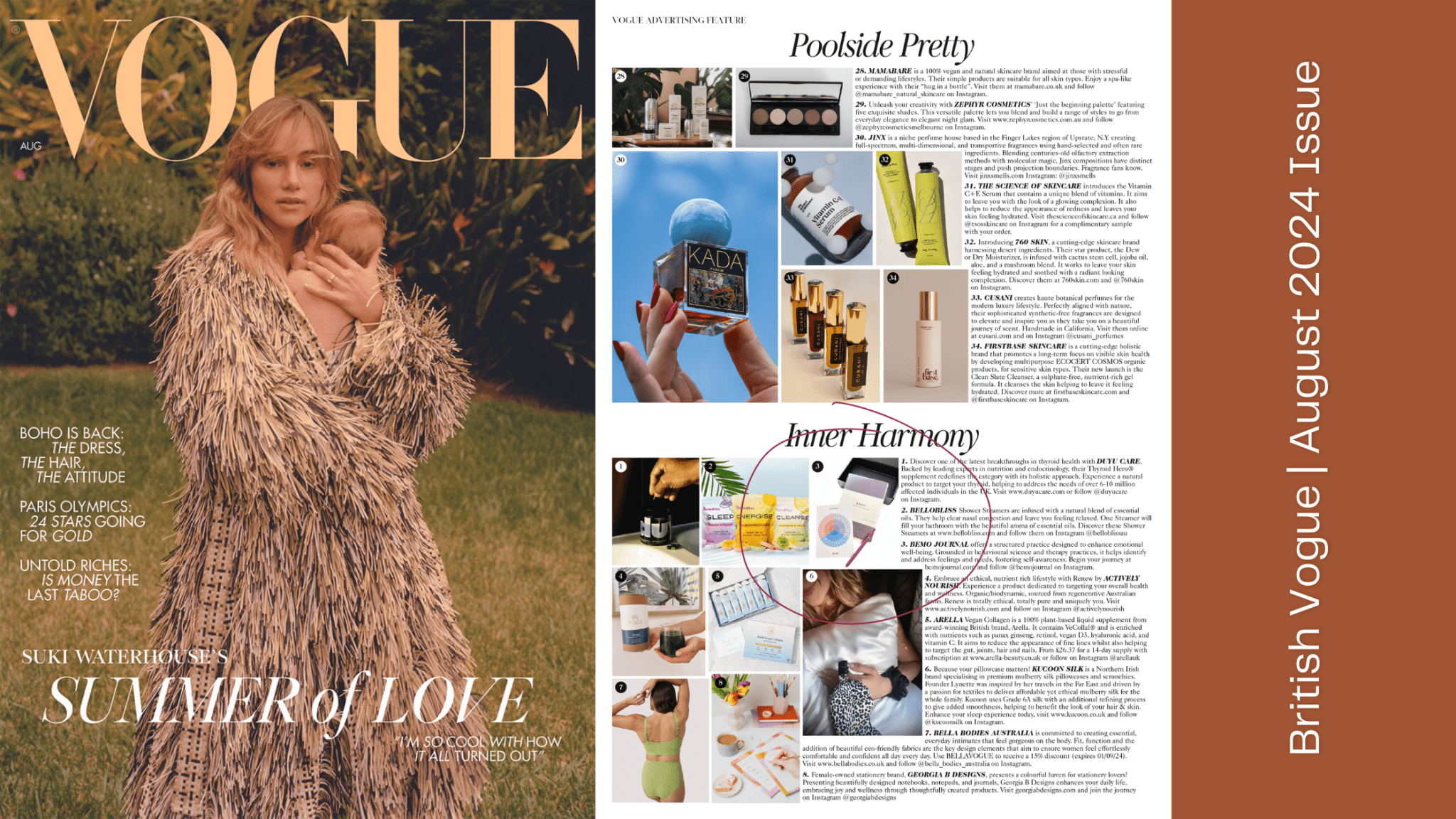 BeMo Journal Named as a Top Recommendation for Inner Harmony and in Beauty & Wellness by British Vogue | August 2024 Issue - BeMo