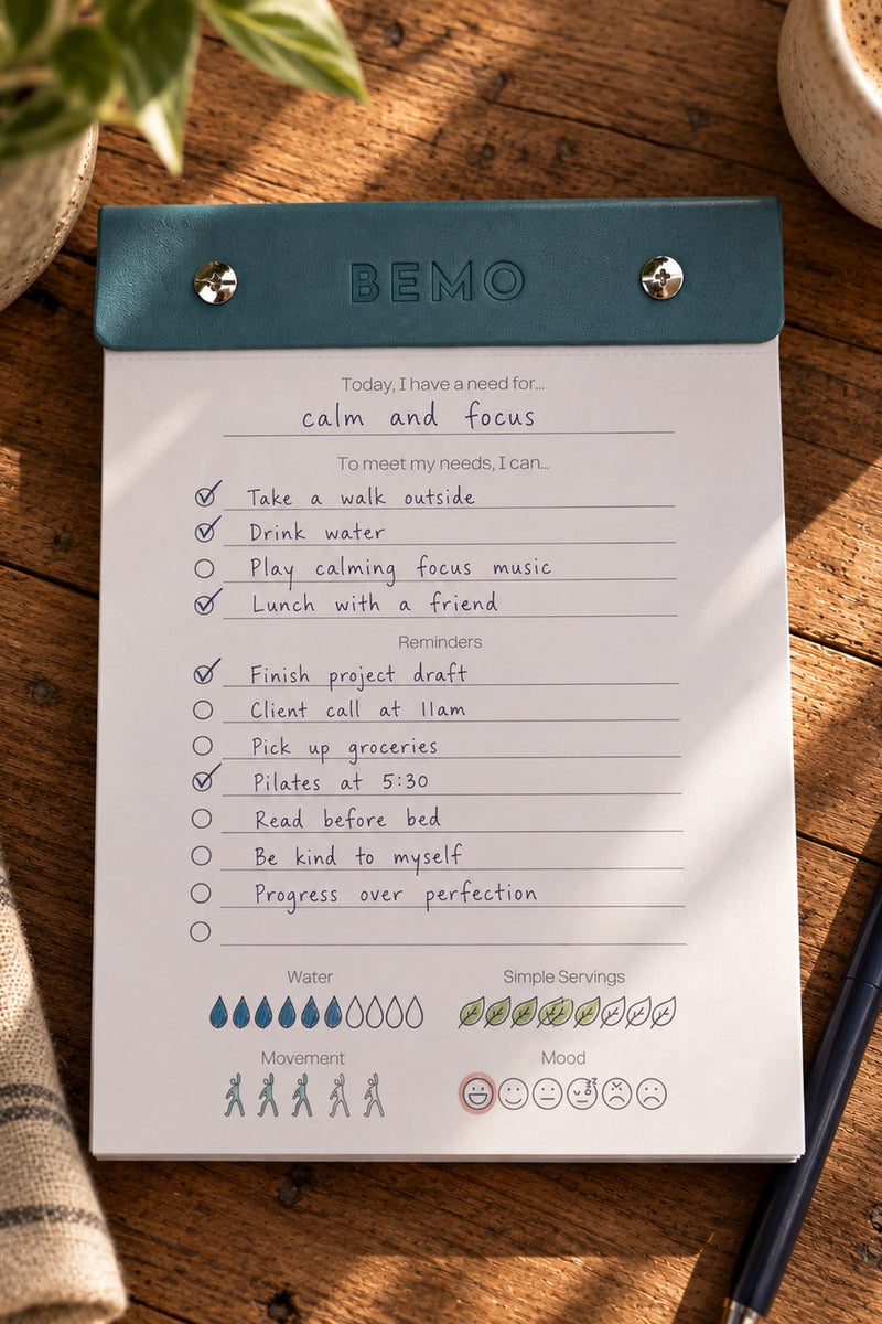 Daily BeMo Balance Notepad in use