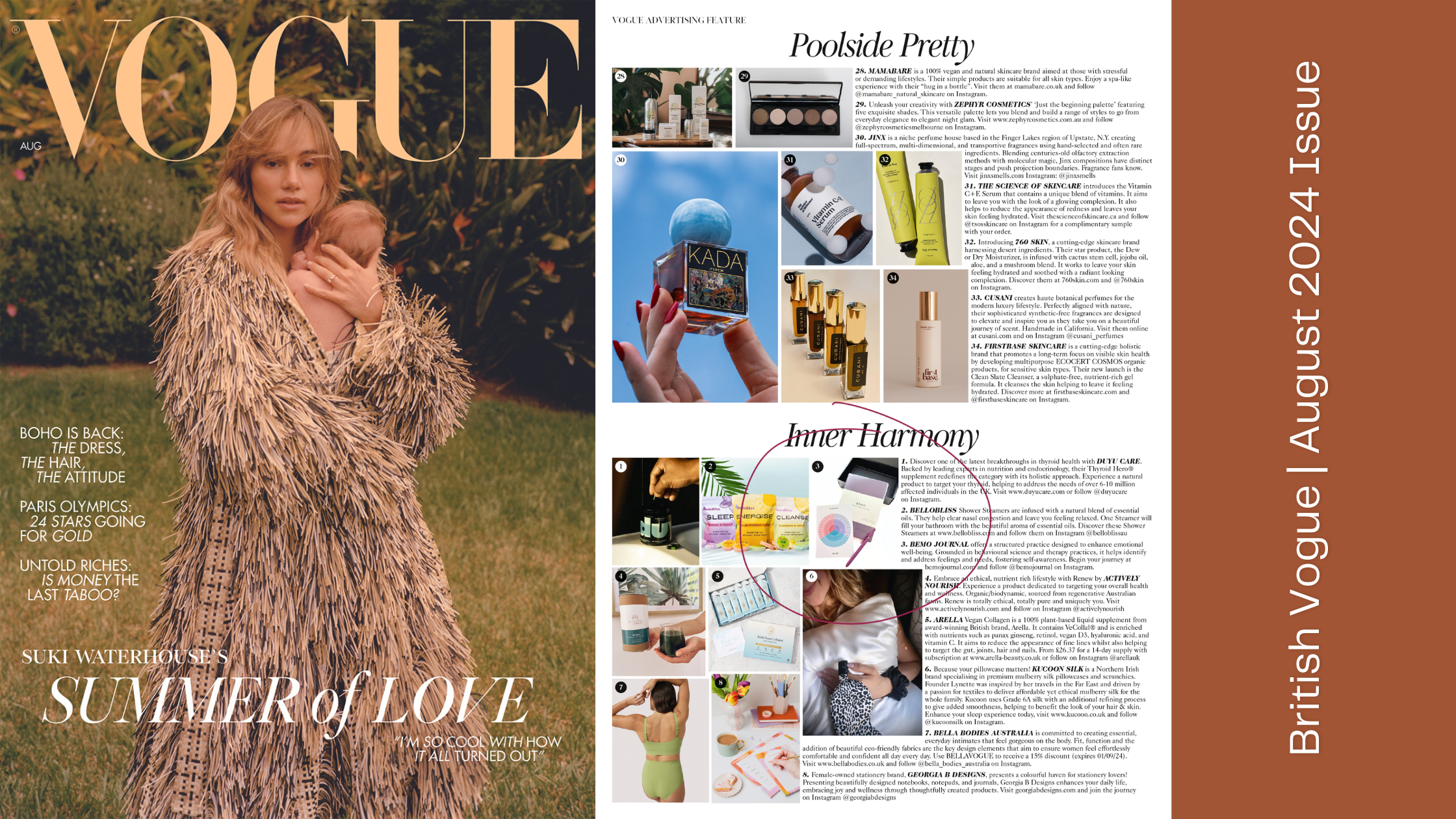 BeMo Journal Named as a Top Recommendation for Inner Harmony and in Beauty & Wellness by British Vogue | August 2024 Issue