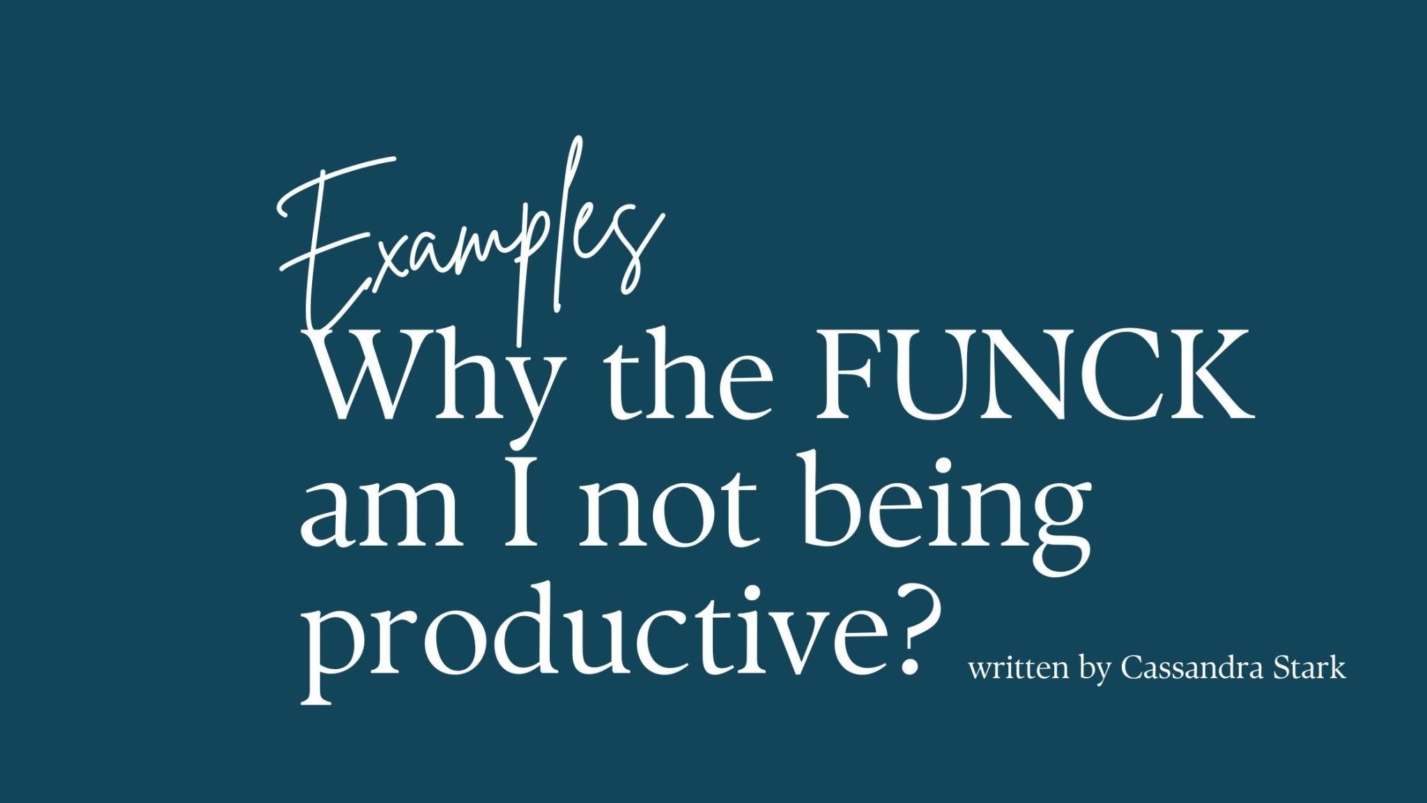 FUNCKing Productivity - BeMo Journal