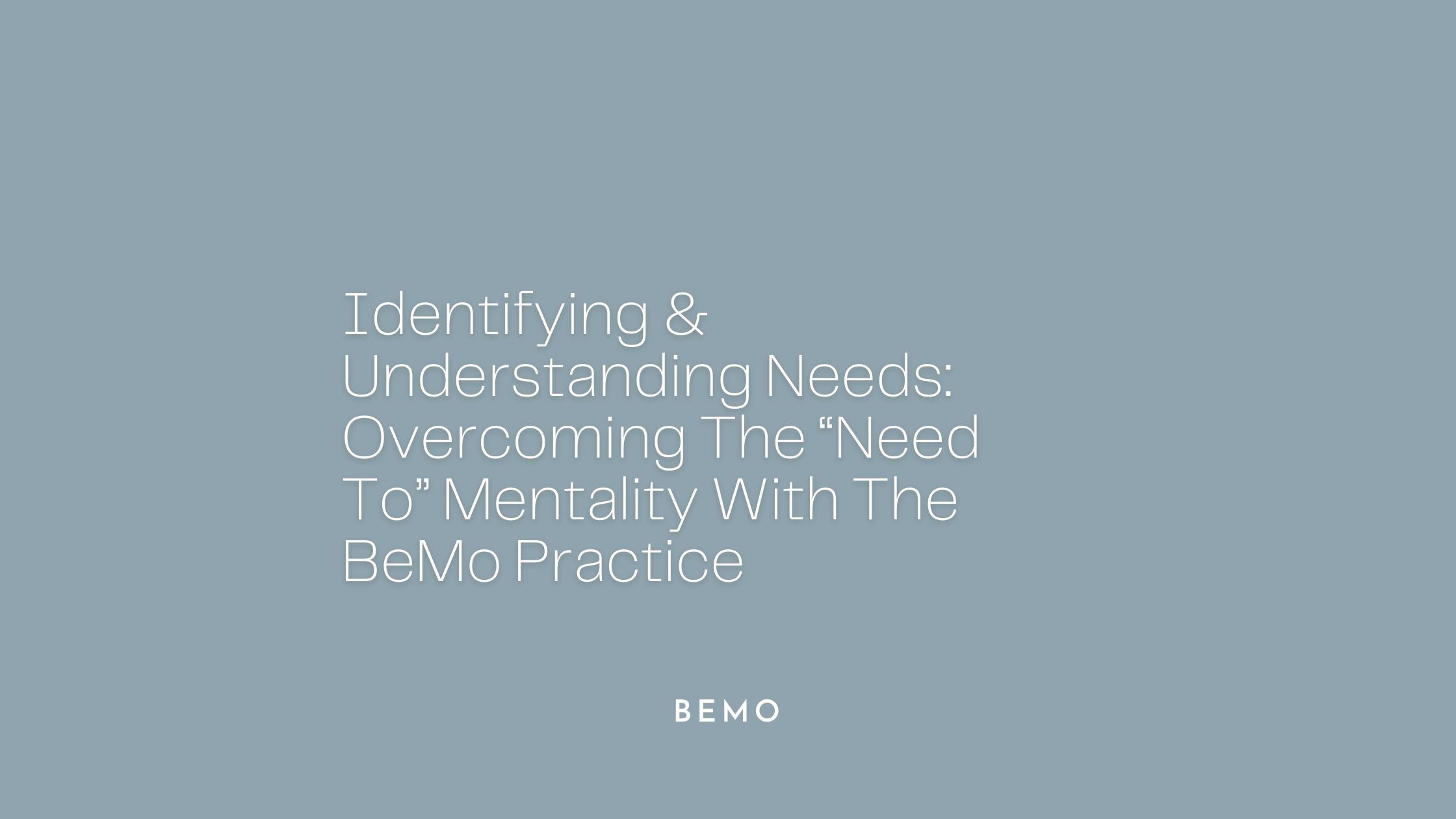 Understanding Your Needs - BeMo Journal