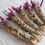 Palo Santo Sage and Lavender Bouquet Smudge Stick | The BeMo Practice Self-Care + Space Clearing