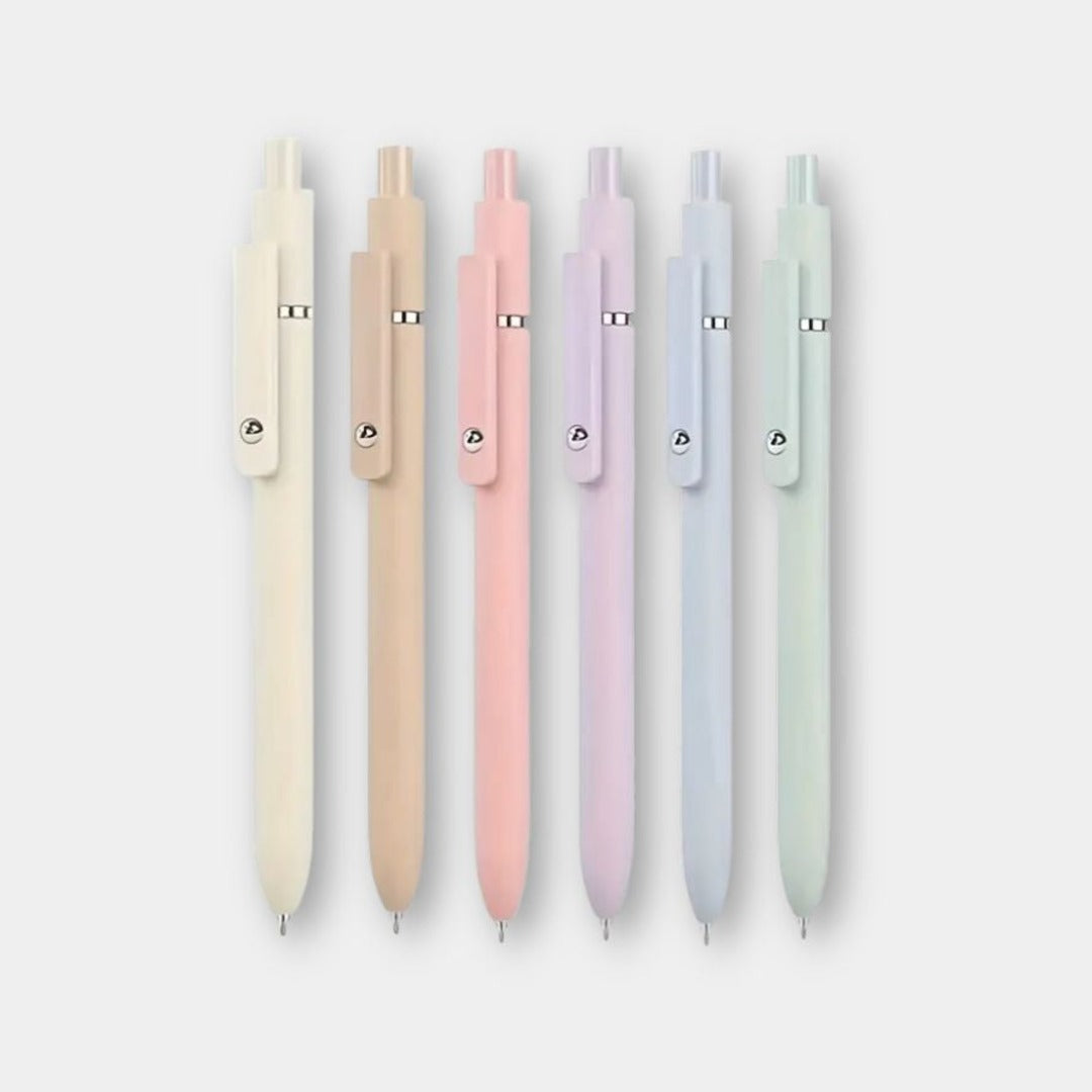 6-Pack Pastel Pen Set - BeMo Inkflow Gel Pens in soft pastel colors