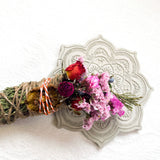 Handmade Cement Mandala Smudging Tray | Ritual Altar Dish for The BeMo Practice & Healing Ceremonies