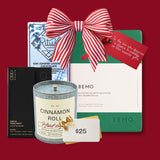 Warm Tidings Gift Set | Journal, Cinnamon Bun Candle, Winter Chocolate Bar, Cinnamon Malt Tea