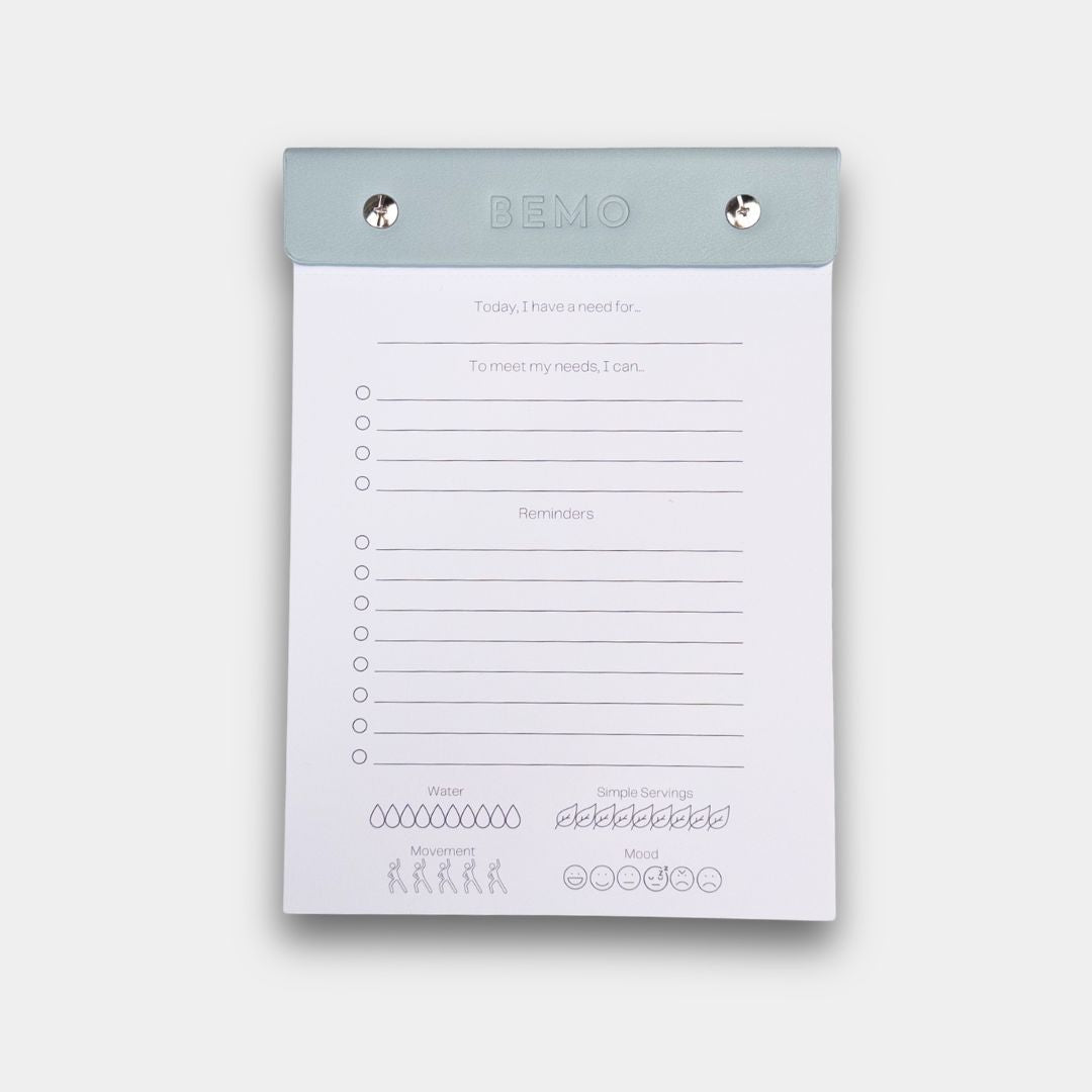 Calming Cascade Blue BeMo Balance daily planner notepad
