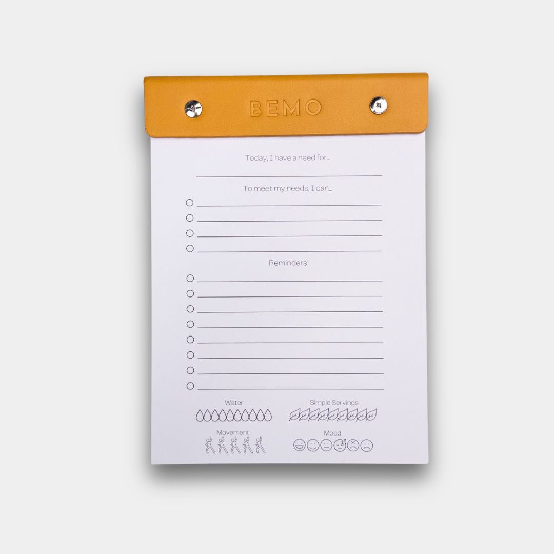 Unearthing Amber Yellow BeMo Balance daily planner notepad