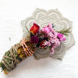 Handmade Cement Mandala Smudging Tray | Ritual Altar Dish for The BeMo Practice & Healing Ceremonies