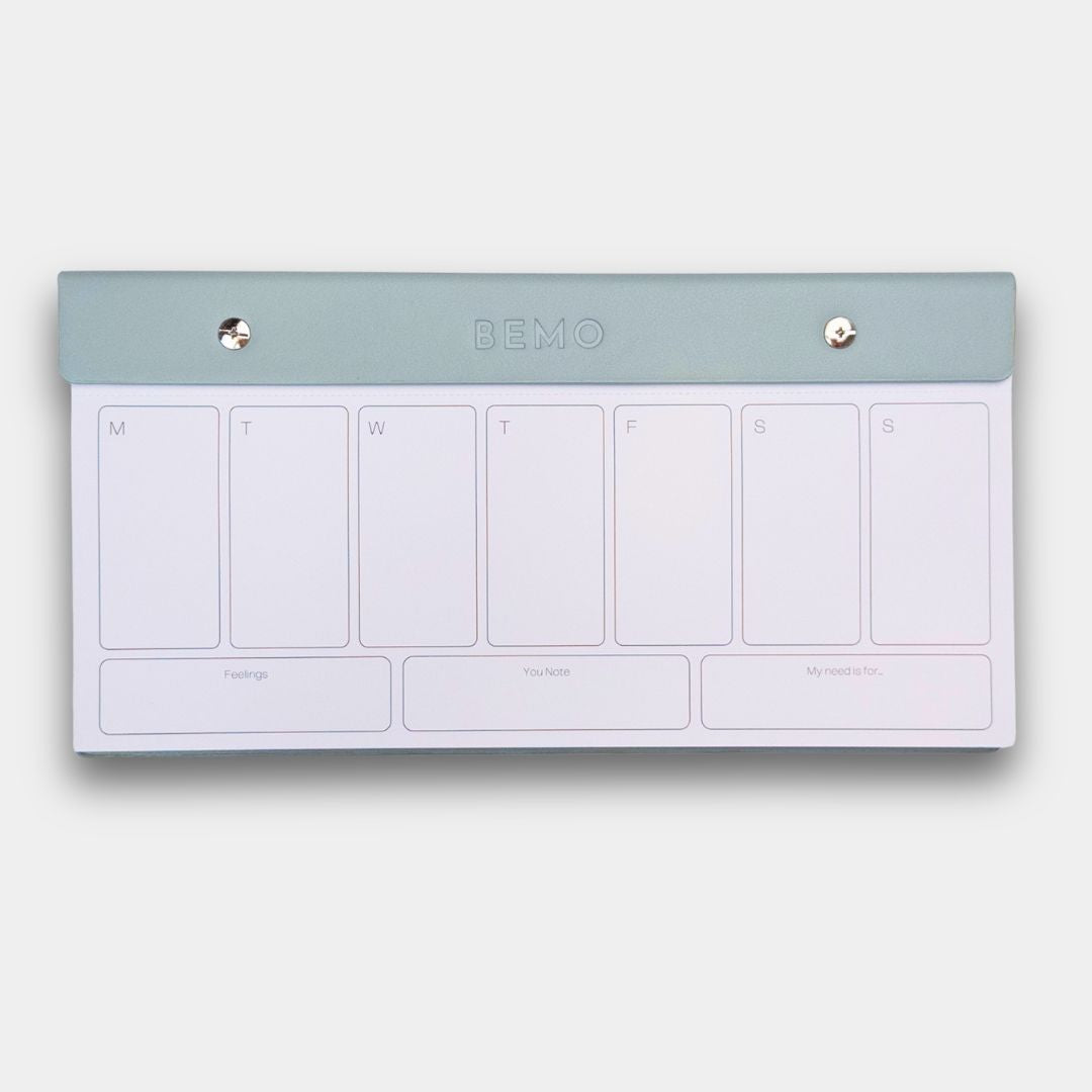 Calming Cascade Blue Weekly BeMo Balance Notepad