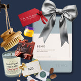 Ignite The Senses Gift Set | Journal, Notepad + Refill, Holiday Candle, Steamer, Soap, Dry Brush, Lip Balm, & Foot Mask