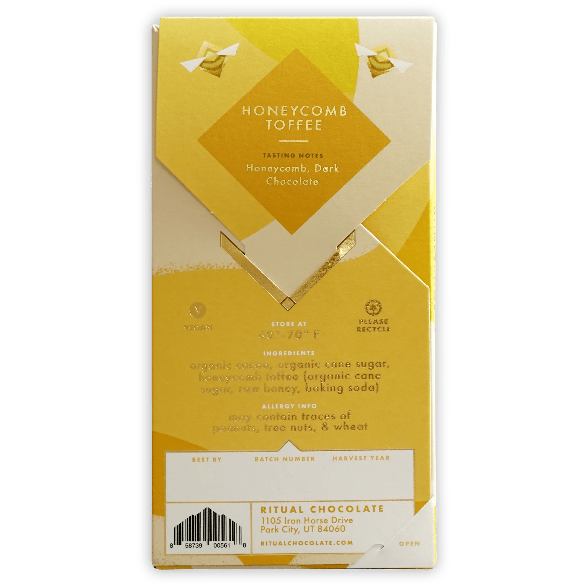 BeMo Honeycomb Toffee Dark Chocolate Bar | Ritual Chocolate RITUAL - HONEY - TOF