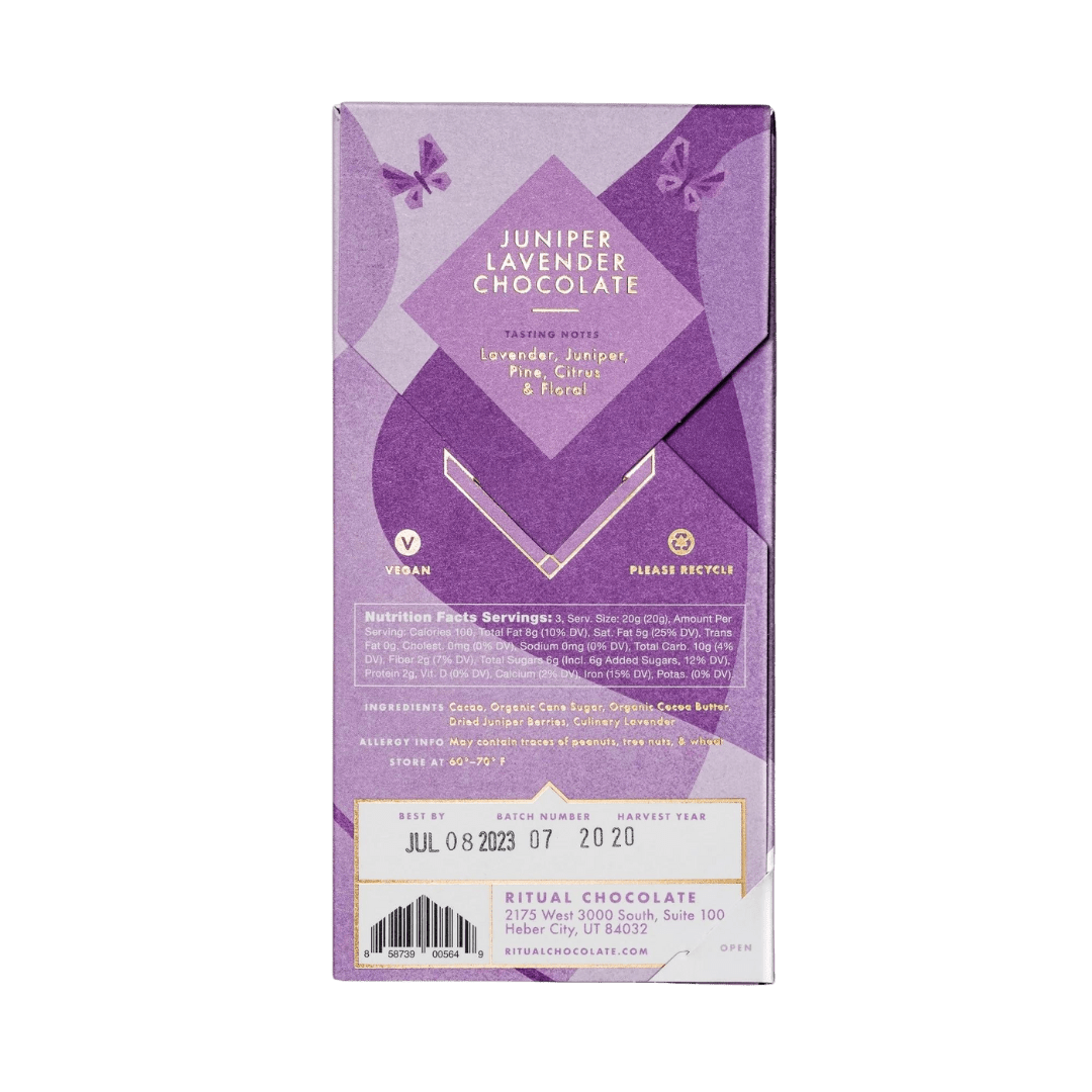 BeMo Juniper Lavender 70% Chocolate Bar | Ritual Chocolate RITUAL - JUN - LAV