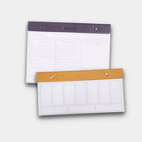 BeMo Balance Weekly and Desktop Planner Notepad Set in amber gold and lavender purple