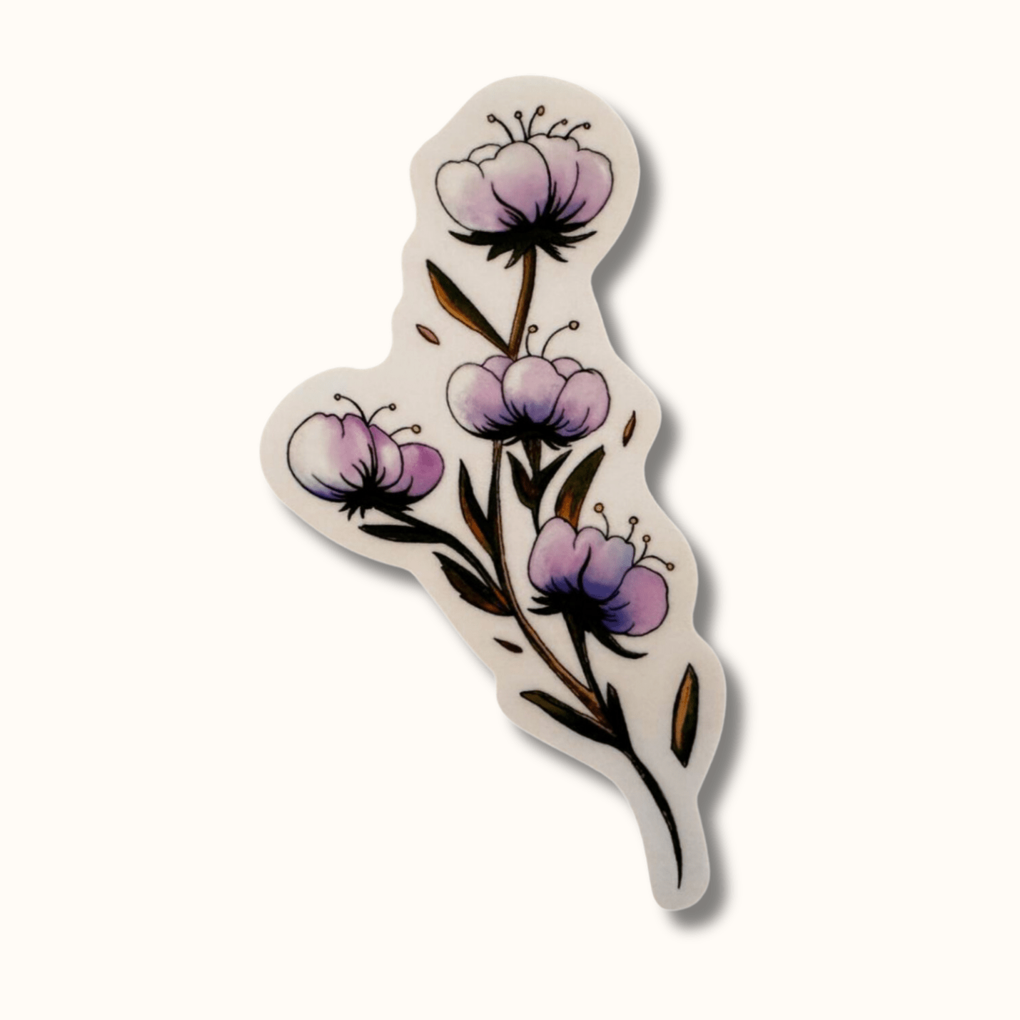Serenity Blossom Purple BeMo Sticker - BeMo Journal