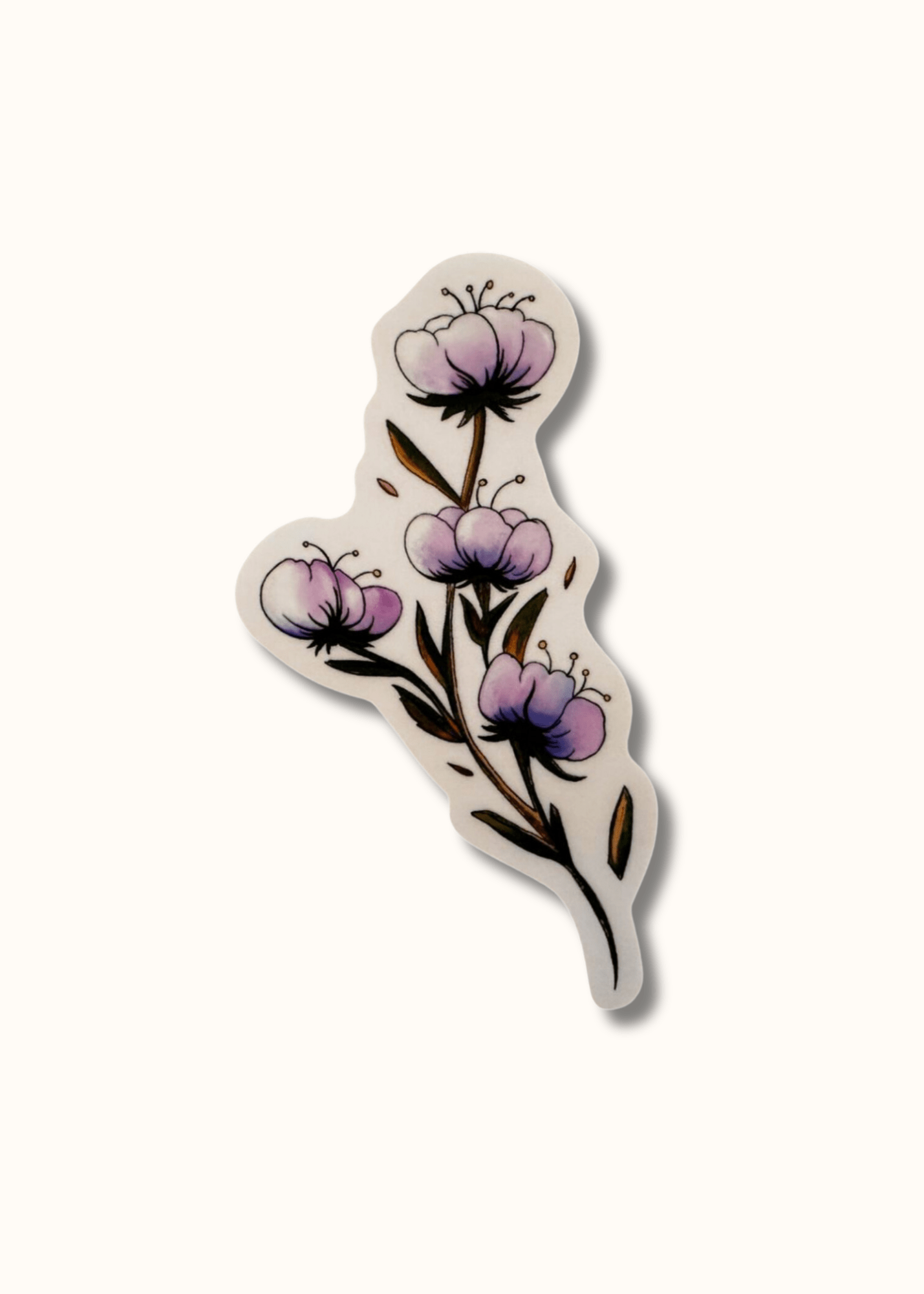 Serenity Blossom Purple BeMo Sticker - BeMo Journal